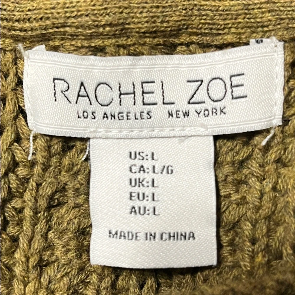 RACHEL ZOE Stylish Cable Knit SWEATER VEST,,OLIVE GREEN, SIZE L